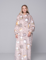 KocoBluza Cats – Przytulna Bluza Koc w Koty One Size