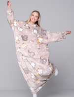 KocoBluza Cats – Przytulna Bluza Koc w Koty One Size