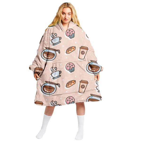 KocoBluza Coffee – Przytulna Bluza Koc w Kawę One Size