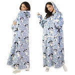 KocoBluza Puppy Love – Niebieska Bluza Koc w Pieski One Size