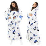 KocoBluza Winter Penguin – Biała Bluza Koc w Pingwiny One Size